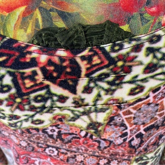 Eva & Claudi Long Sleeve Top S-M? Colorful Floral Fruit Mixed Print Whimsical - Picture 5 of 15